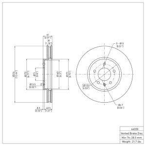 Cadillac STS Brake Rotor (1) - Front - R1 Concepts - Plain - `09-`11